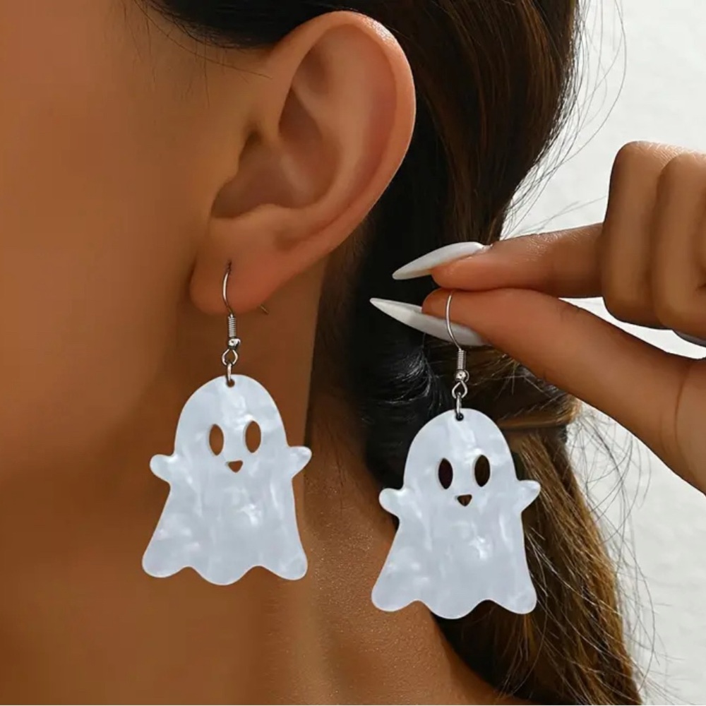 Brand New: White Ghost Earrings